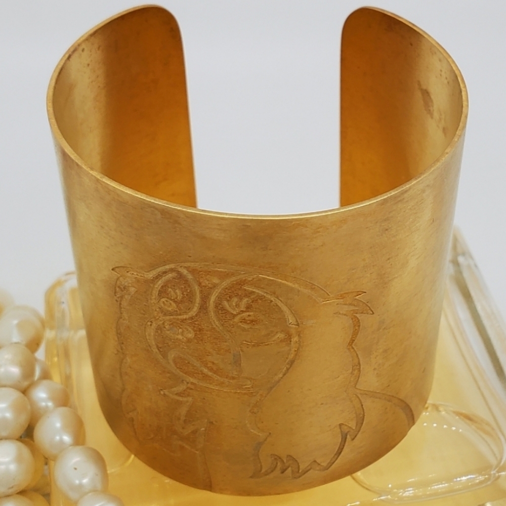 K Kane Dog Cuff Signed 18k Gold Plated Cuff Bracelet